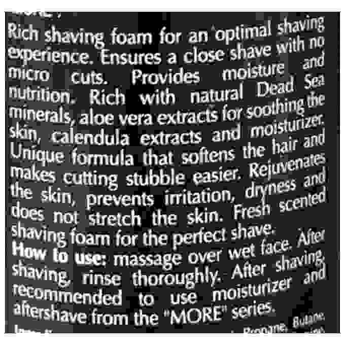 More Beauty Пена для бритья с минералами Мертвого моря Shaving Foam Moisture-Rich 250ml